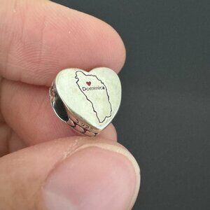 Pandora Dominican Republic heart Bead Charm